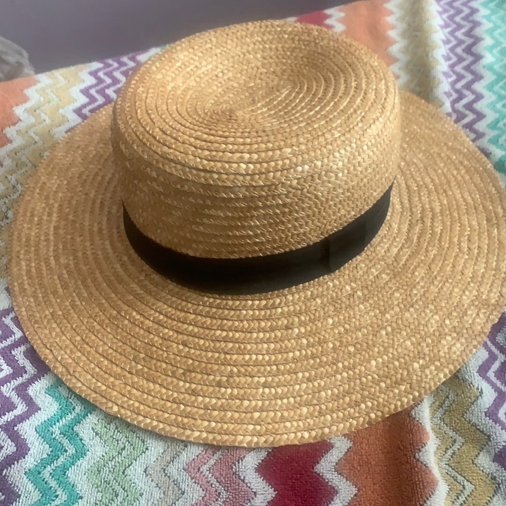 American eagle straw boater hat